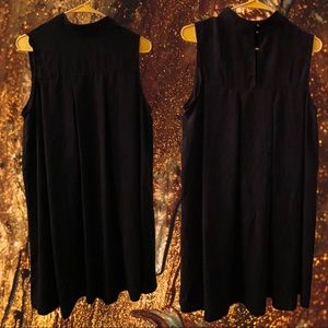 F21 Black Sleeveless High Collar Dress